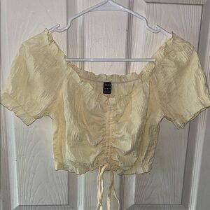 Yellow Ruched Crop Top